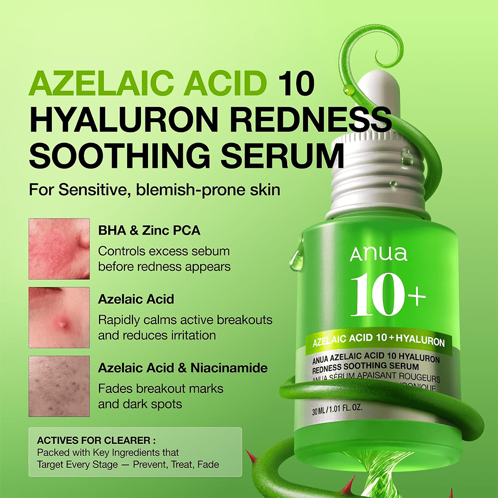 Anua Azelaic Acid 10 Hyaluron Redness Soothing Serum 30ml - Beauty Tribe