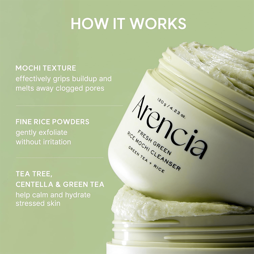Arencia Fresh Green Rice Mochi Cleanser 120g - Beauty Tribe