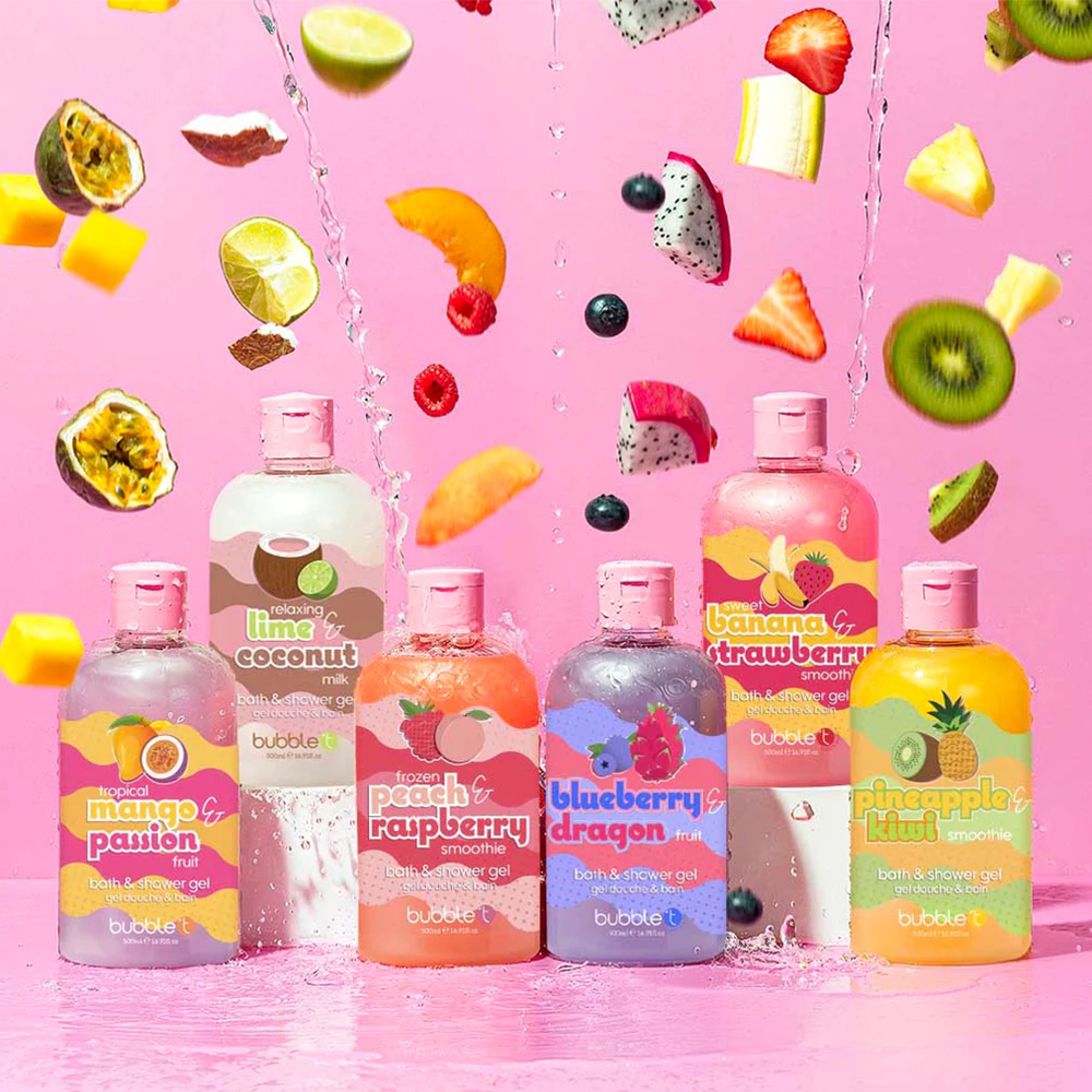 Bubble T Bath & Shower Gel Peach & Raspberry 500ml