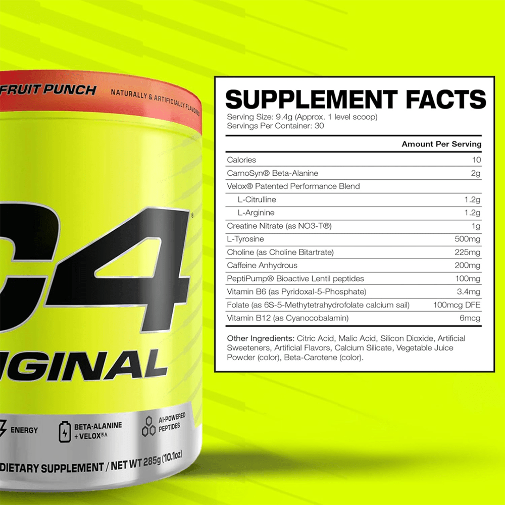 C4 Original Pre Workout Powder Fruit Punch Flavor – 30 Servings - Beauty Tribe