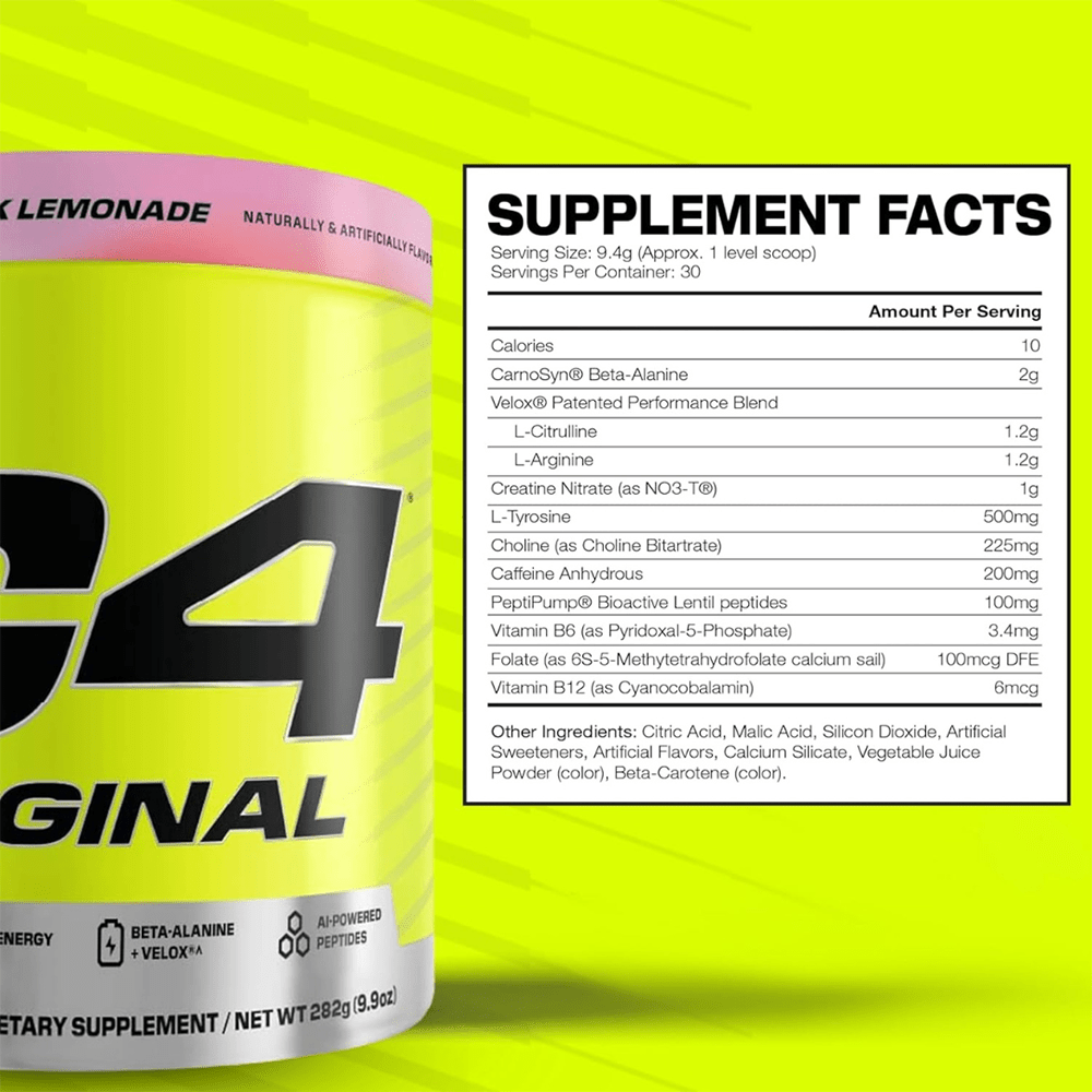 C4 Original Pre Workout Powder Pink Lemonade Flavor – 30 Servings - Beauty Tribe