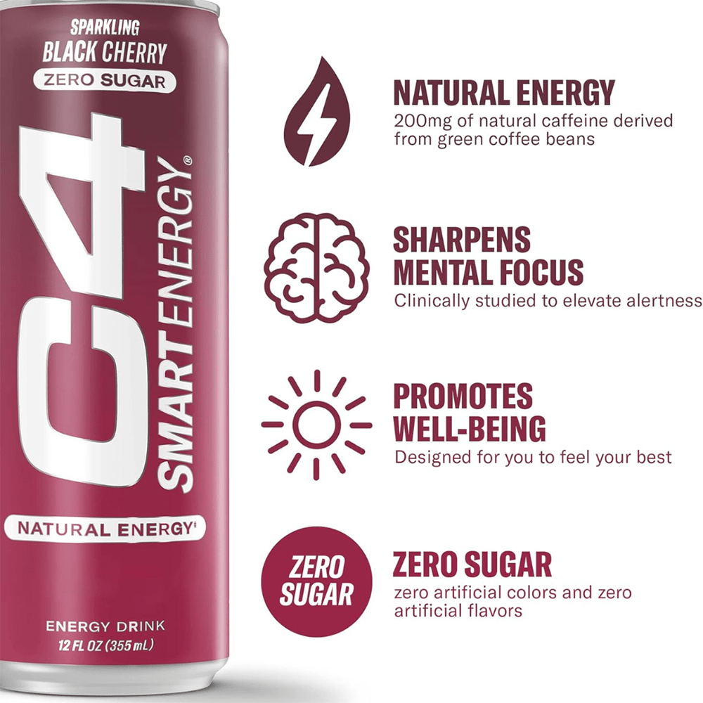 C4 Pre Workout Energy Drink Black Cherry Flavor - Beauty Tribe