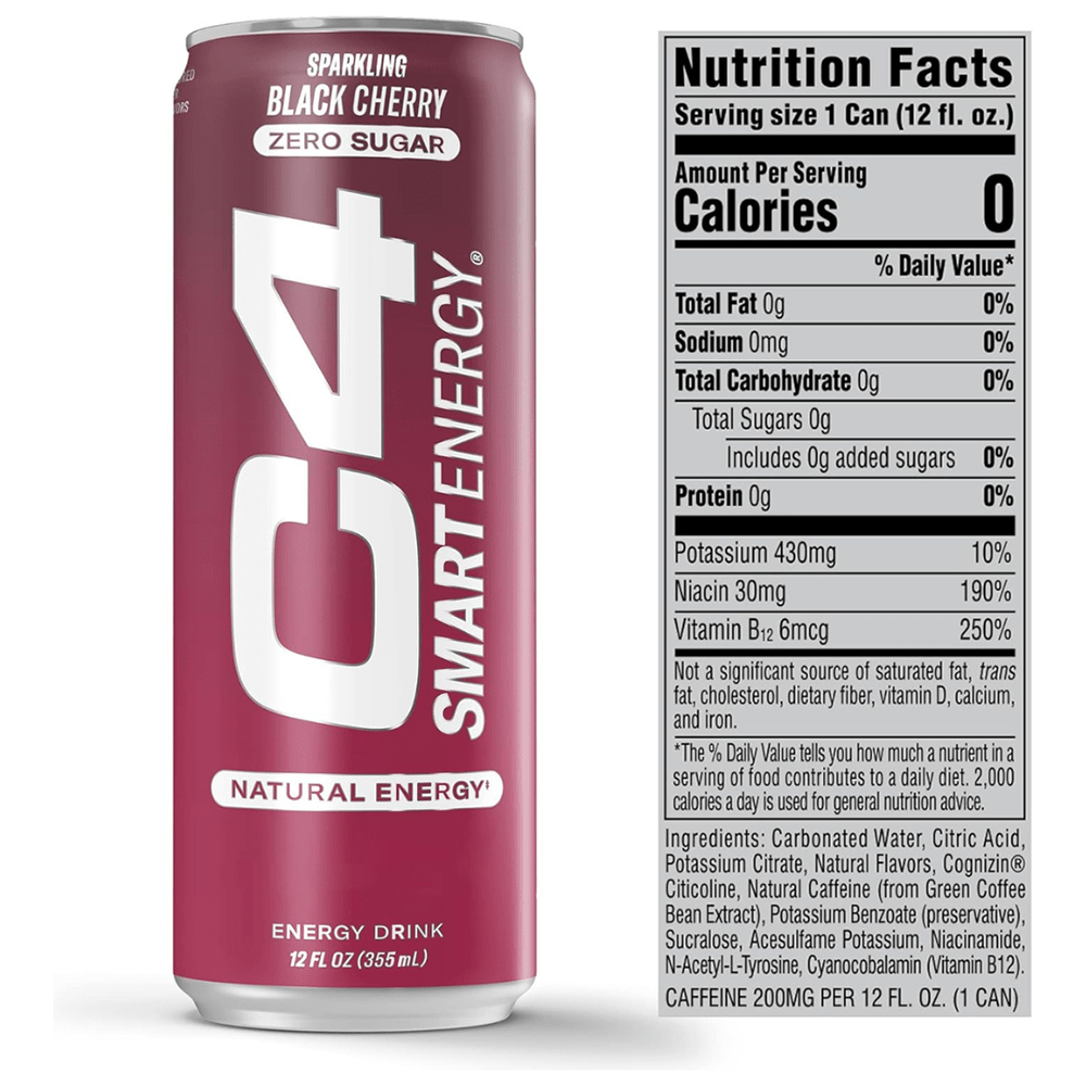 C4 Pre Workout Energy Drink Black Cherry Flavor - Beauty Tribe