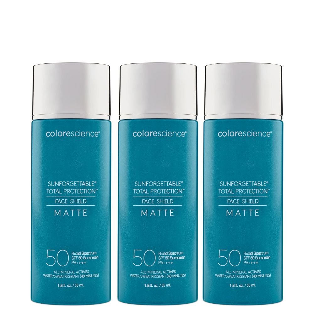 Colorescience Sunforgettable Total Protection Face Shield Matte SPF 50 55ml 3 Pack Set - Beauty Tribe