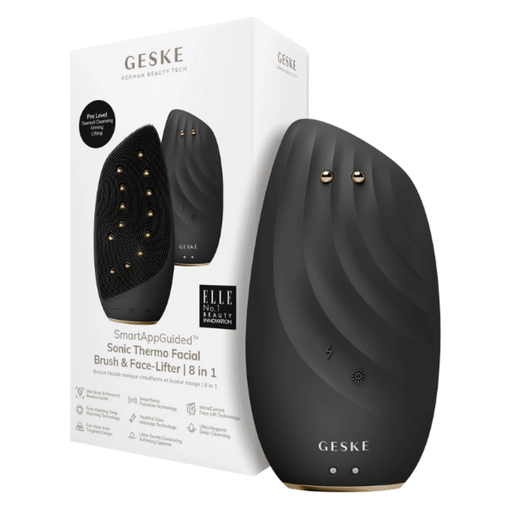 Geske Sonic Thermo Facial Brush & Face lifter 8 in 1 Gray - Beauty Tribe