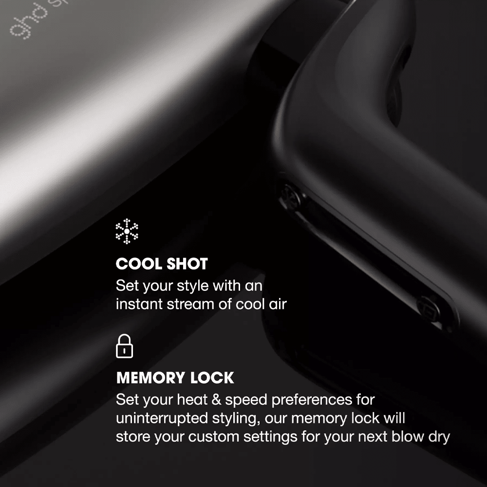 ghd Metallic Speed Ionic Hair Dryer Matte Black - Beauty Tribe