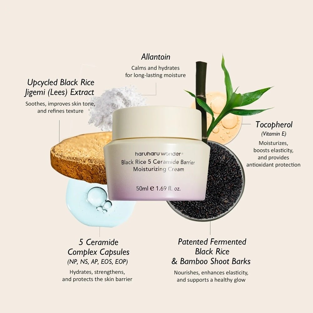 HaruHaru Wonder Black Rice 5 Ceramide Barrier Moisturizing Cream 50 ml - Beauty Tribe