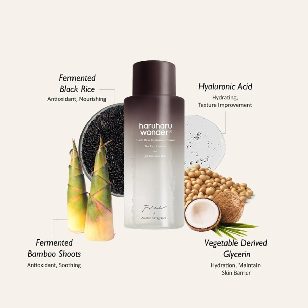 HaruHaru Wonder Black Rice Hyaluronic Toner Free of Alcohol Fragrance 150 ml - Beauty Tribe