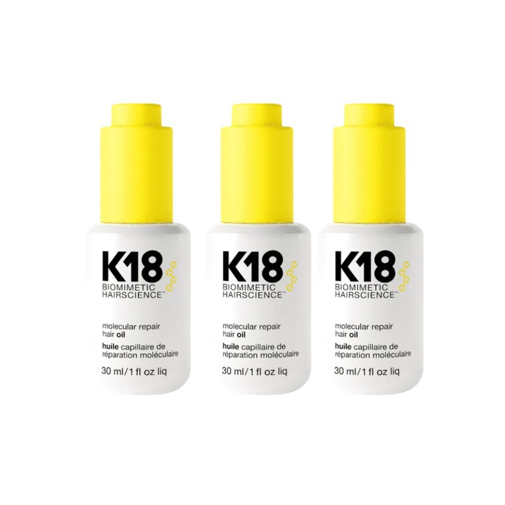 K18 Molecular Hair Oil 30ml 3 Pack Set - Beauty Tribe