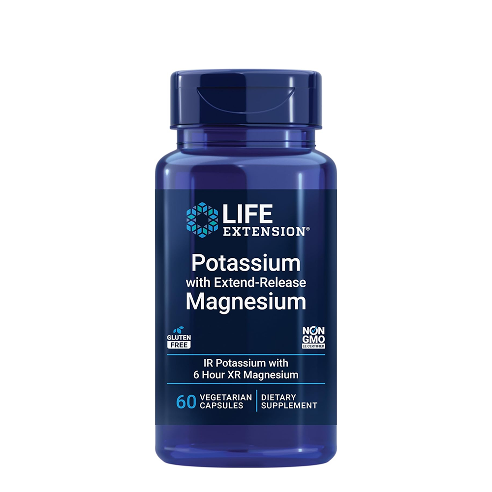 Life Extension Potassium with Extended-Release Magnesium – 60 Veg Caps