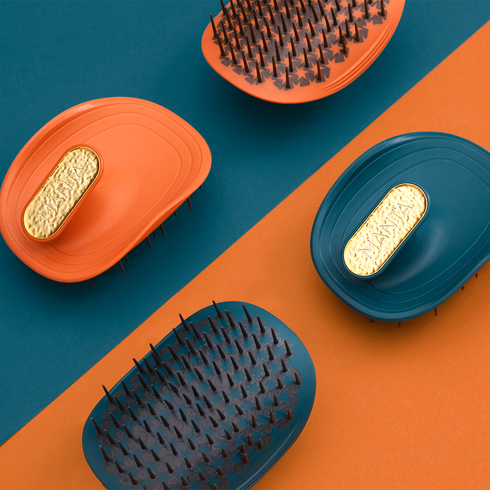 Manta Hair Brush Kinks, Coils & Curls Orange / Gold - Beauty Tribe
