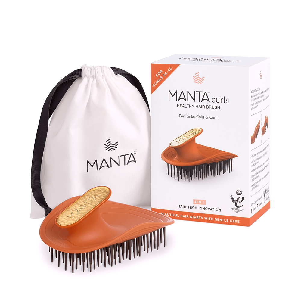 Manta Hair Brush Kinks, Coils & Curls Orange / Gold - Beauty Tribe