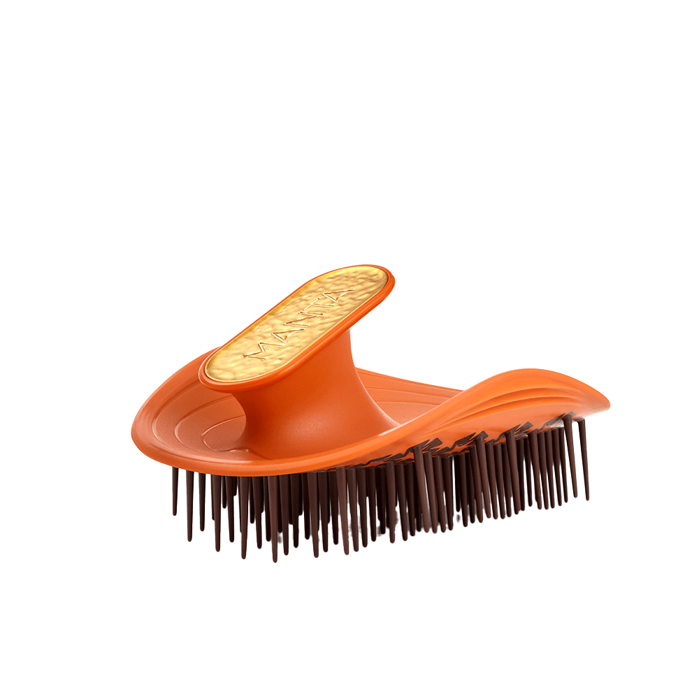 Manta Hair Brush Kinks, Coils &amp; Curls Orange / Gold - Beauty Tribe
