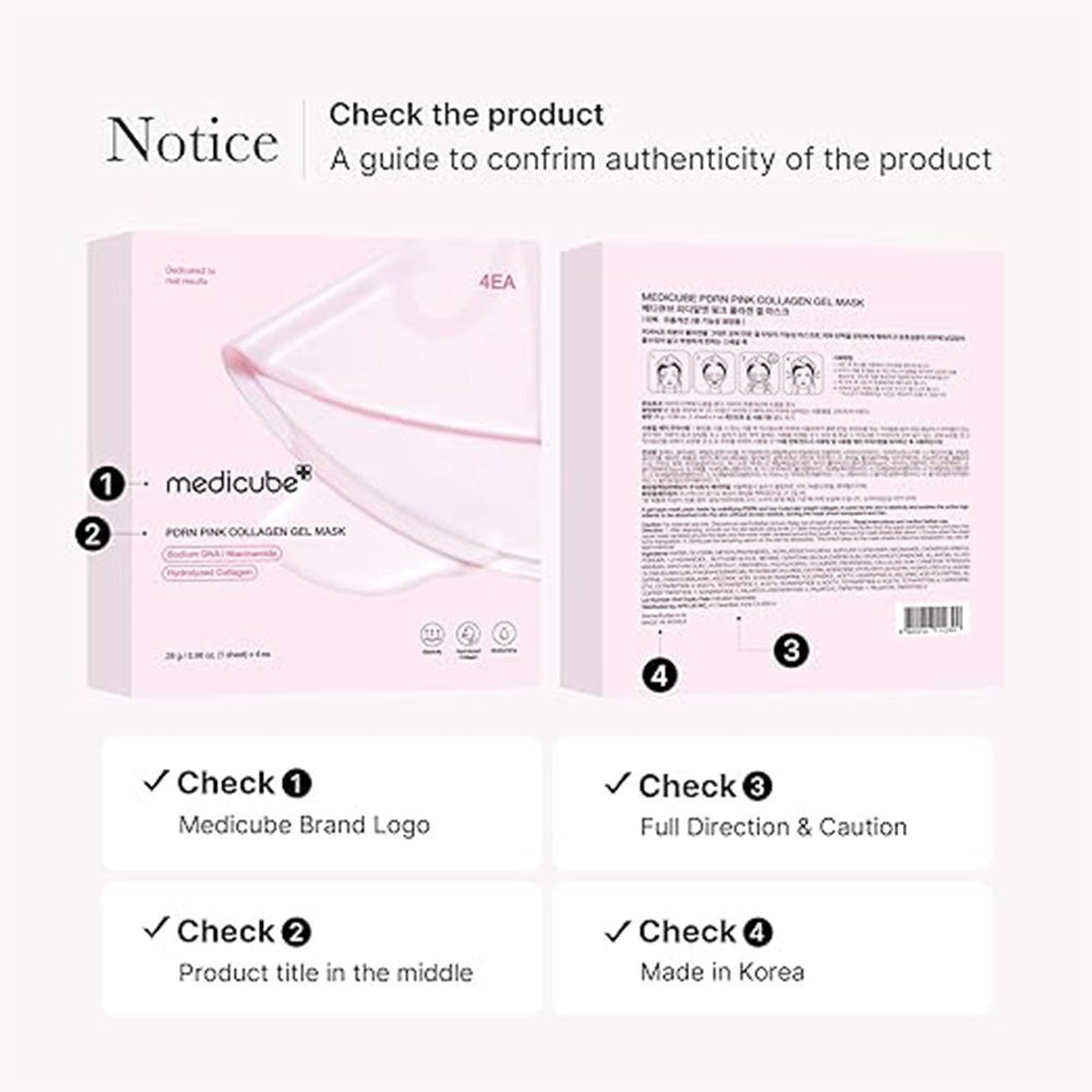 Medicube PDRN Pink Collagen Gel Mask 4Pc - Beauty Tribe