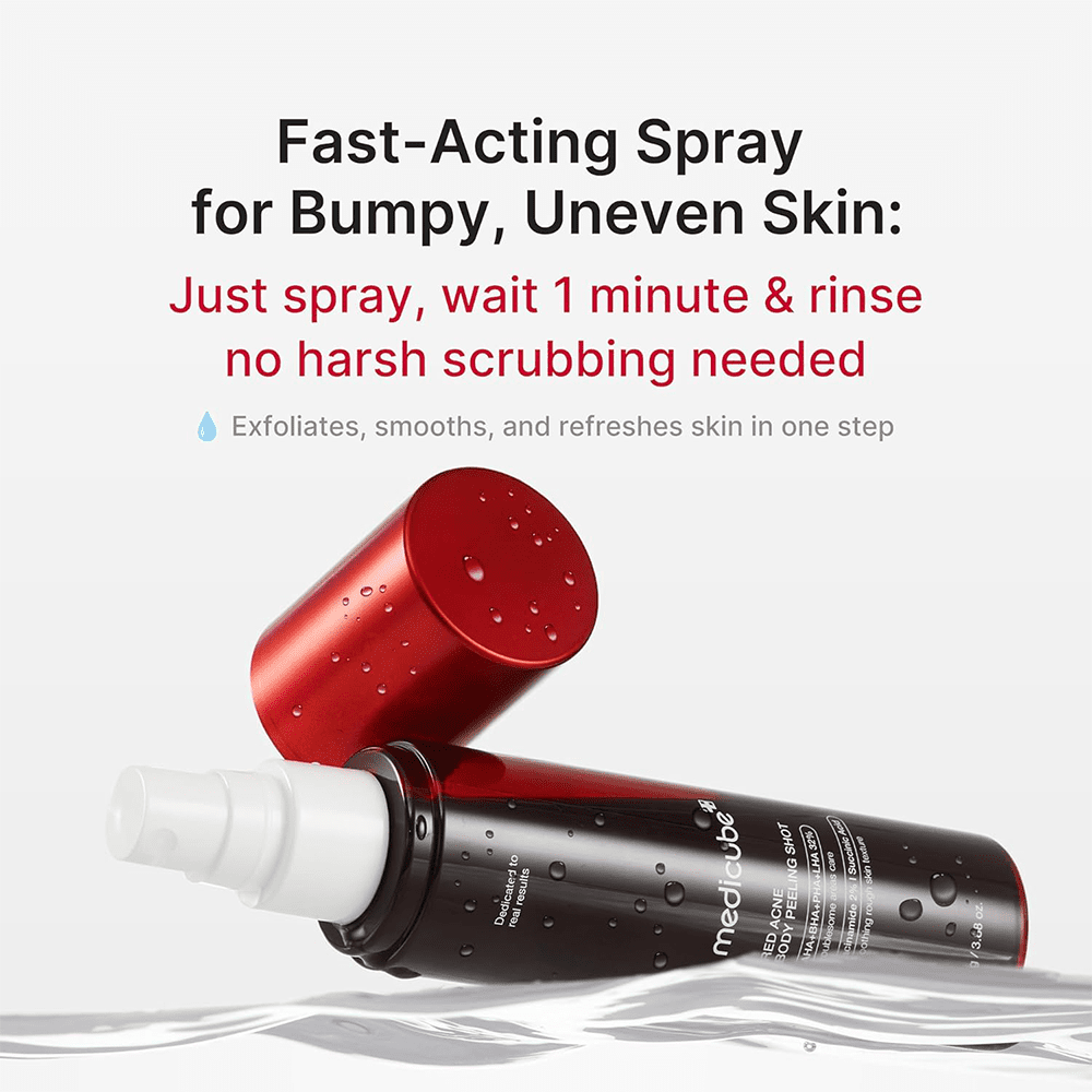 Medicube Red Body Peeling Shot AHA + BHA Exfoliating Body Spray 120ml - Beauty Tribe
