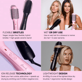 Mermade Hair Blow Dry Brush - Pink - Beauty Tribe