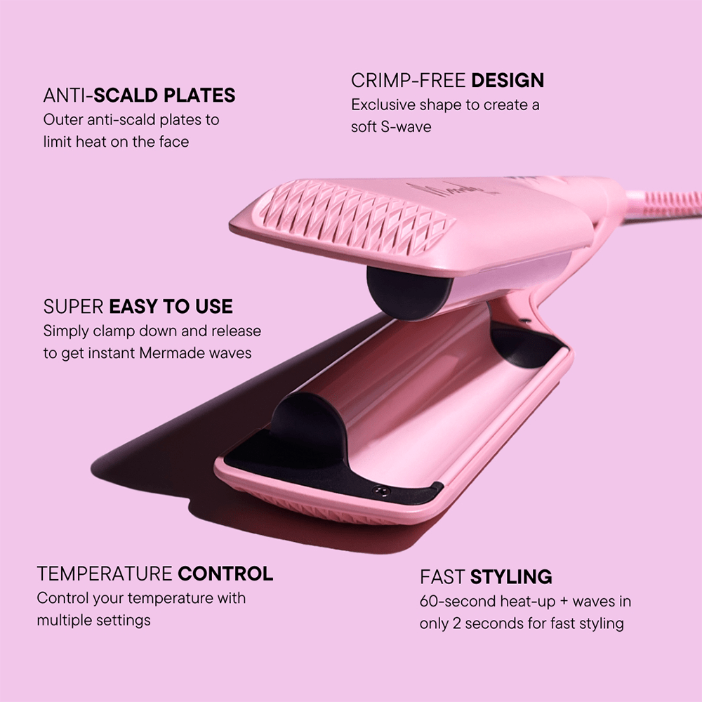 Mermade Hair Double Waver - Pink - Beauty Tribe