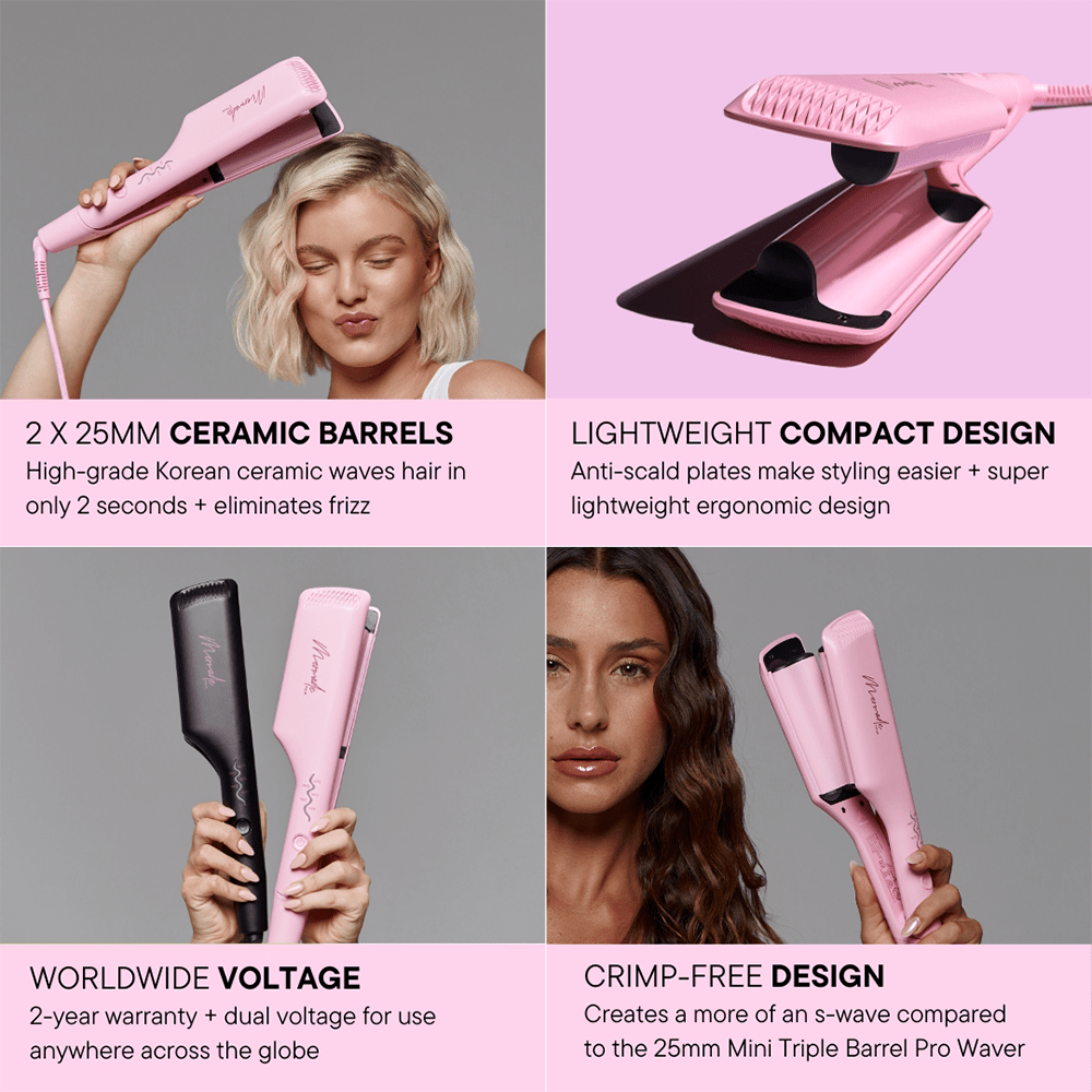 Mermade Hair Double Waver - Pink - Beauty Tribe
