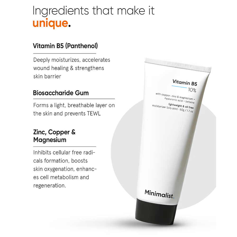 Minimalist 10% Vitamin B5 Gel Face Moisturizer 50 g - Beauty Tribe