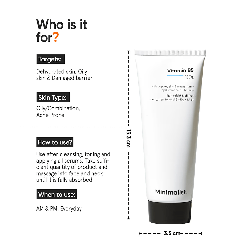 Minimalist 10% Vitamin B5 Gel Face Moisturizer 50 g - Beauty Tribe