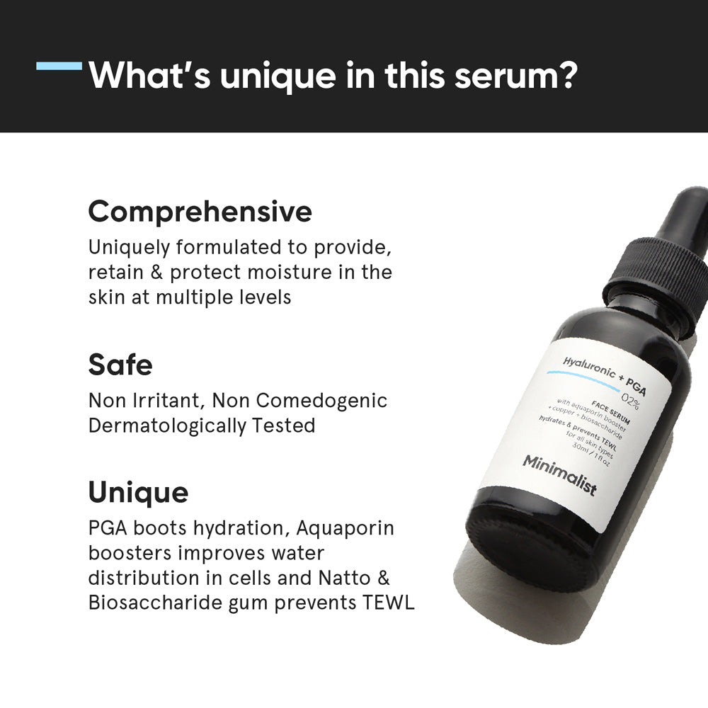 Minimalist 2% Hyaluronic Acid Daily Hydrating Face Serum 30 ml - Beauty Tribe