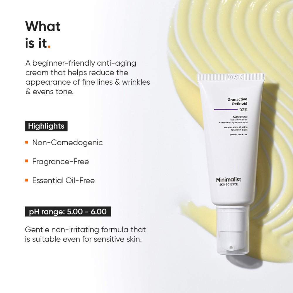 Minimalist 2% Retinoid Anti Aging Night Face Cream (Emulsion) 30ml - Beauty Tribe