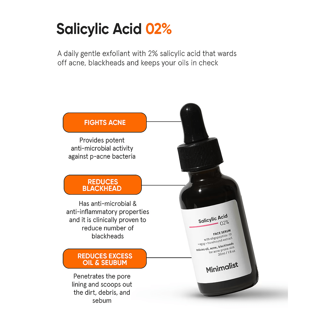 Minimalist 2% Salicylic Acid Serum For Oily Skin 30ml - Beauty Tribe