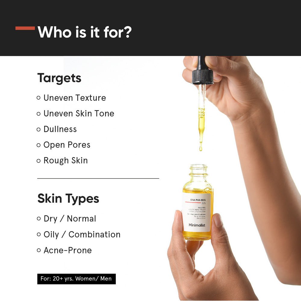Minimalist AHA 25% + PHA 5% + BHA 2% Face Peel 30ml - Beauty Tribe