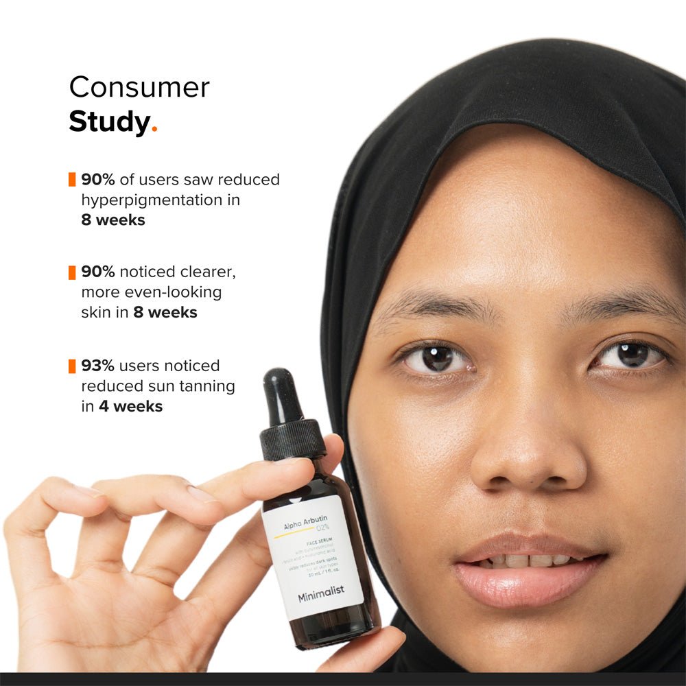 Minimalist Alpha Arbutin 2% Face Serum with Hyaluronic Acid 30ml - Beauty Tribe