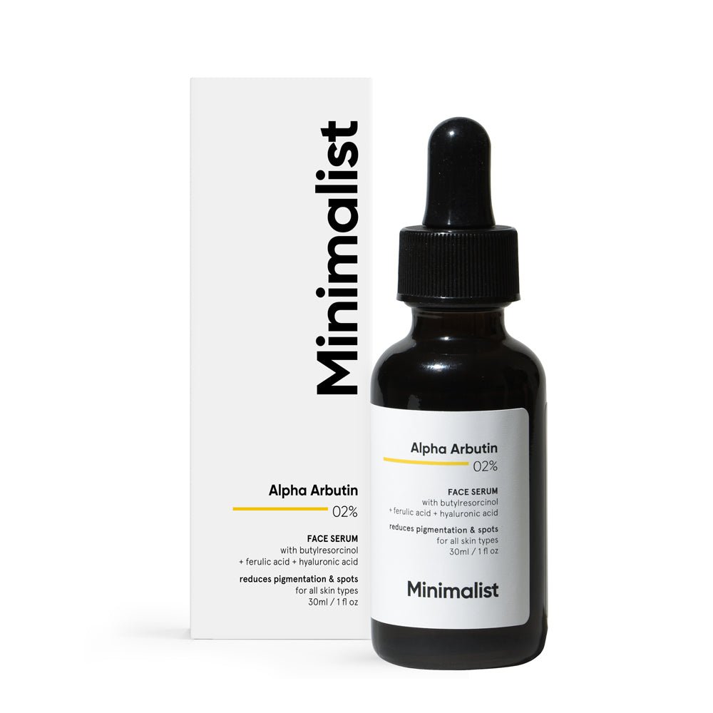 Minimalist Alpha Arbutin 2% Face Serum with Hyaluronic Acid 30ml - Beauty Tribe