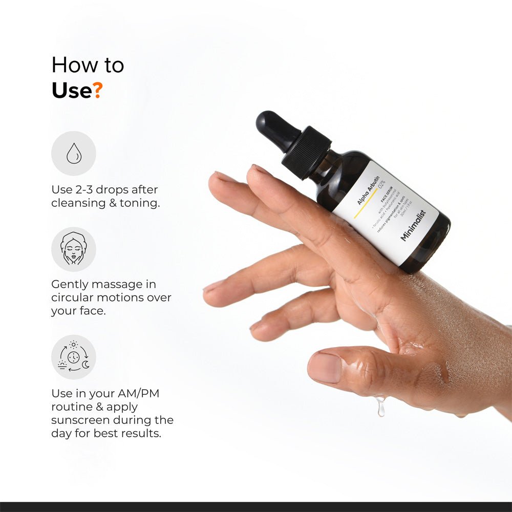 Minimalist Alpha Arbutin 2% Face Serum with Hyaluronic Acid 30ml - Beauty Tribe