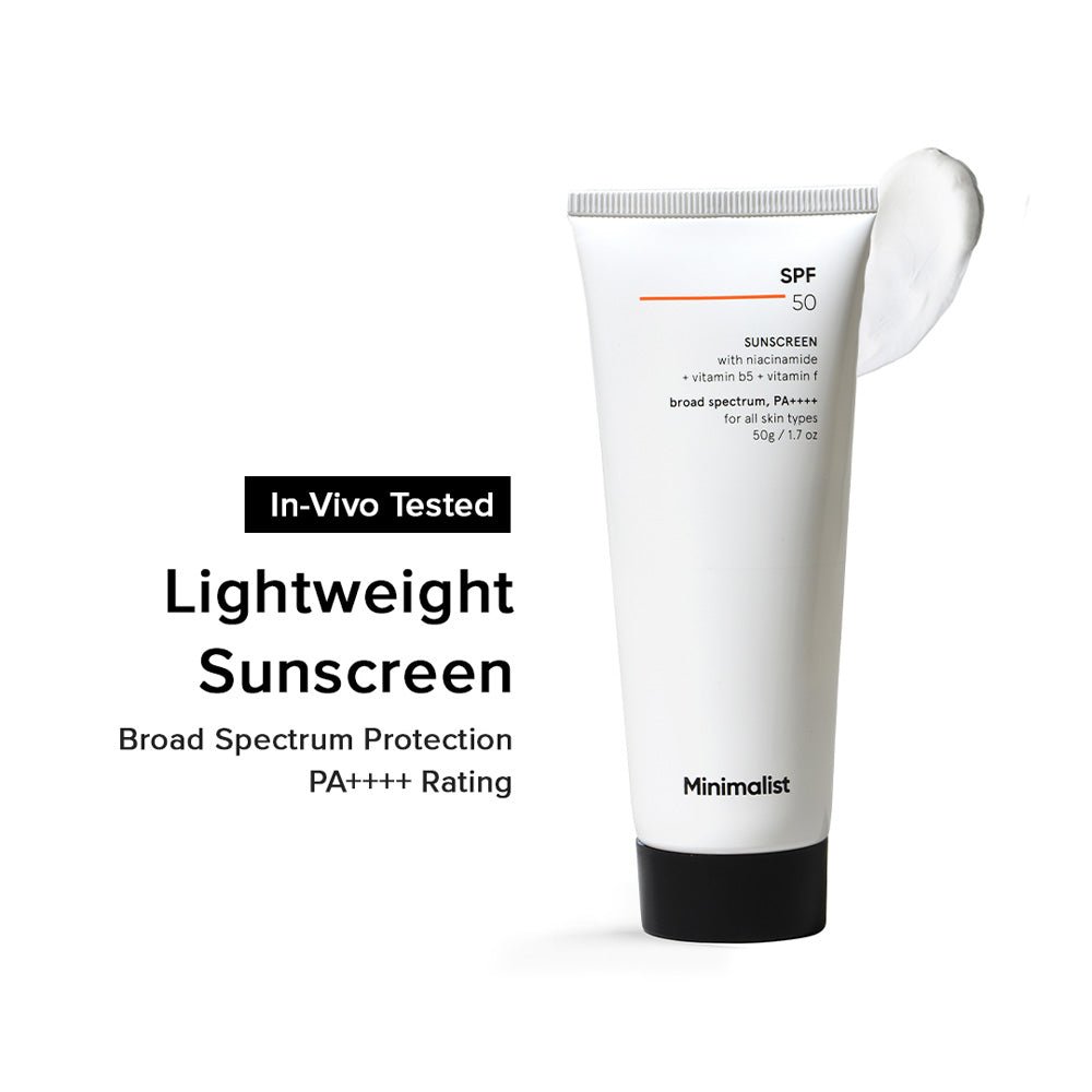 Minimalist Sunscreen SPF 50 PA++++ with Niacinamide 50g - Beauty Tribe