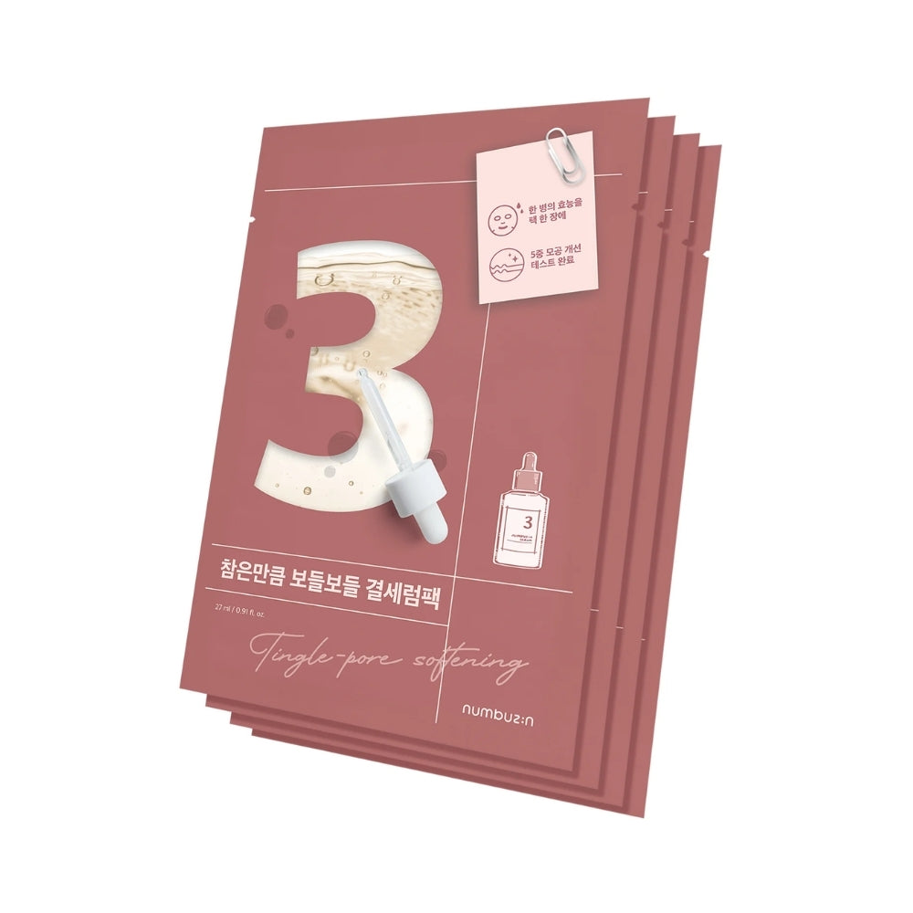 Numbuzin No.3 Tingle-Pore Softening Sheet Mask - Pack of 4