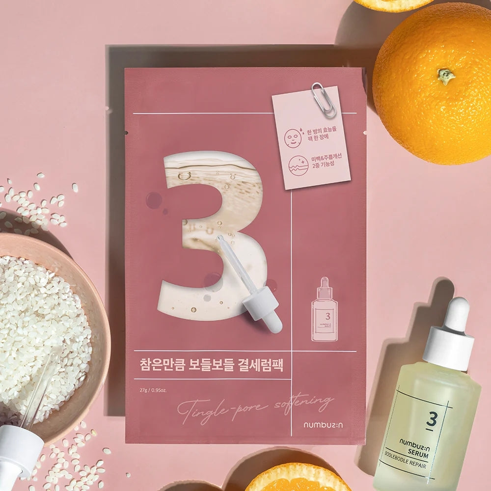 Numbuzin No.3 Tingle-Pore Softening Sheet Mask - Pack of 4