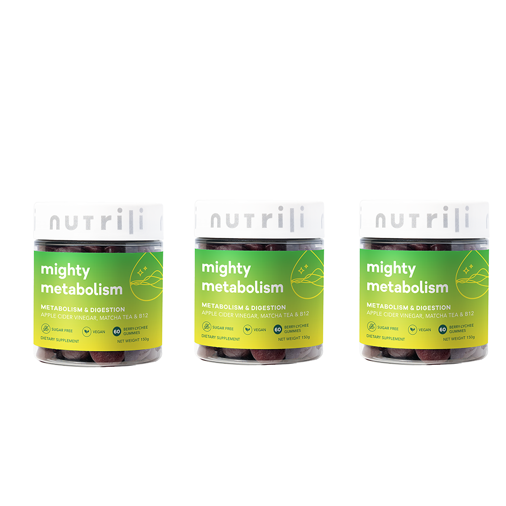 Nutrili Mighty Metabolism 60 Sugar Free Gummies 3 Pack Set