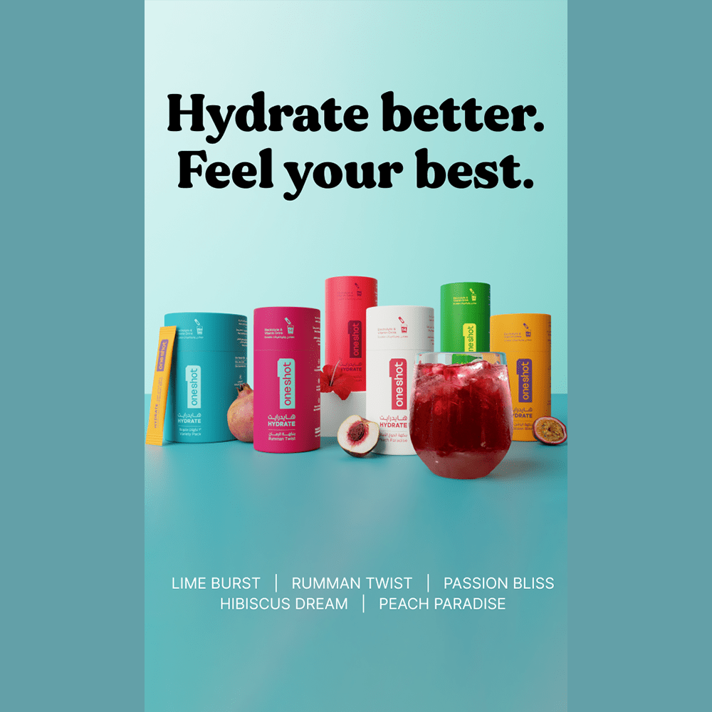 Oneshot Hydrate Electrolyte &amp; Vitamin Drink Mix Hibiscus Dream (14 Sticks) - Beauty Tribe