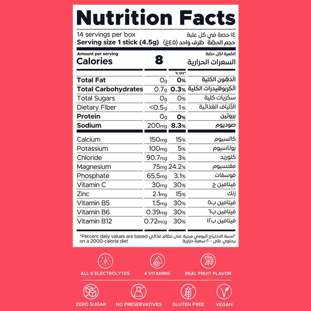 Oneshot Hydrate Electrolyte &amp; Vitamin Drink Mix Hibiscus Dream (14 Sticks) - Beauty Tribe