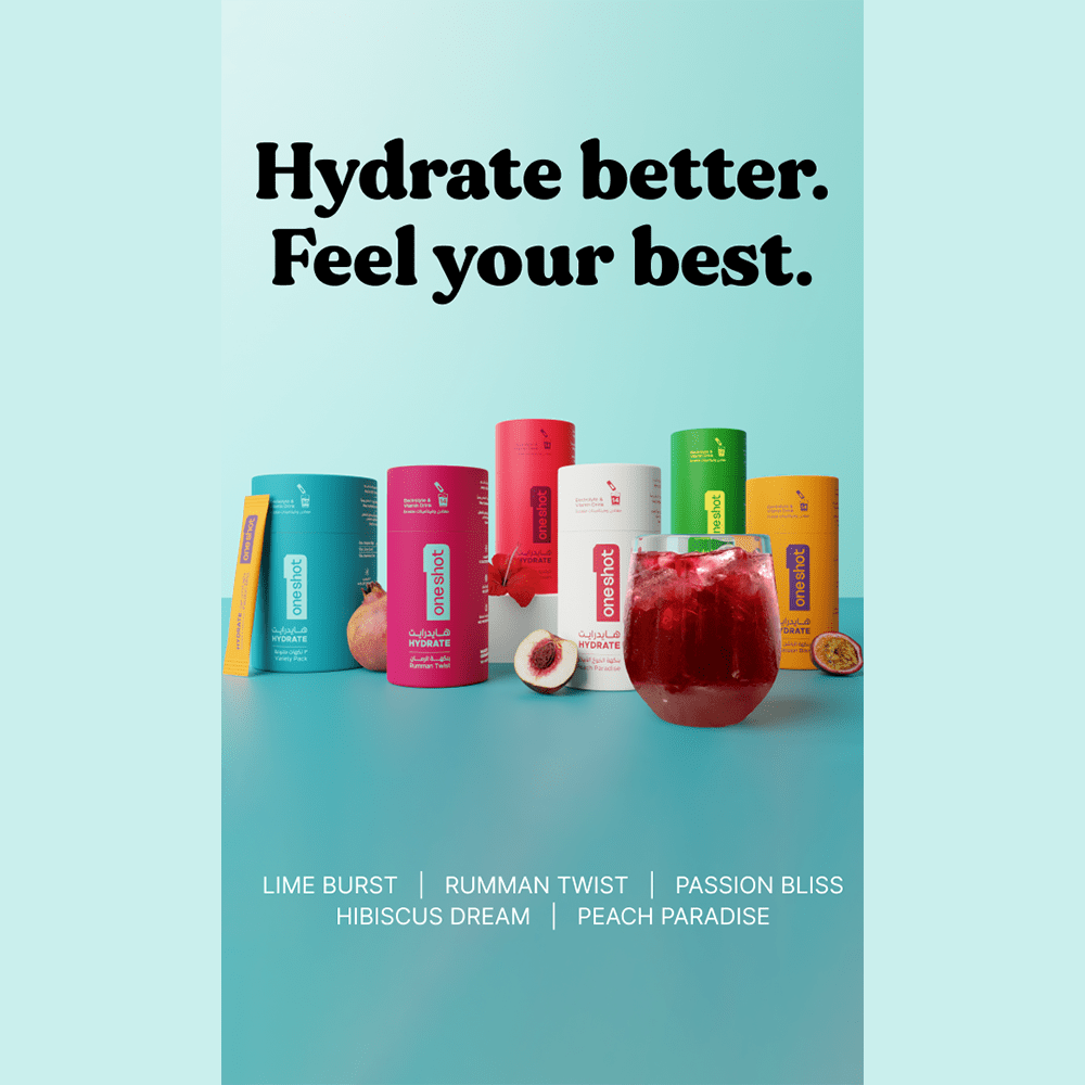 Oneshot Hydrate Electrolyte & Vitamin Drink Mix Passion Bliss (14 Sticks) - Beauty Tribe