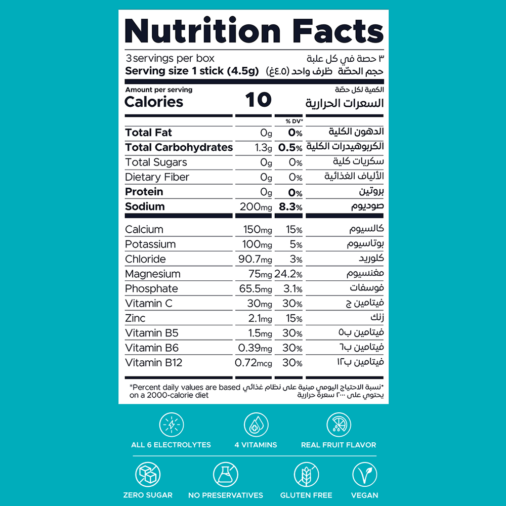 Oneshot Hydrate Electrolyte &amp; Vitamin Drink Mix Taste Pack (3 Sticks) - Beauty Tribe