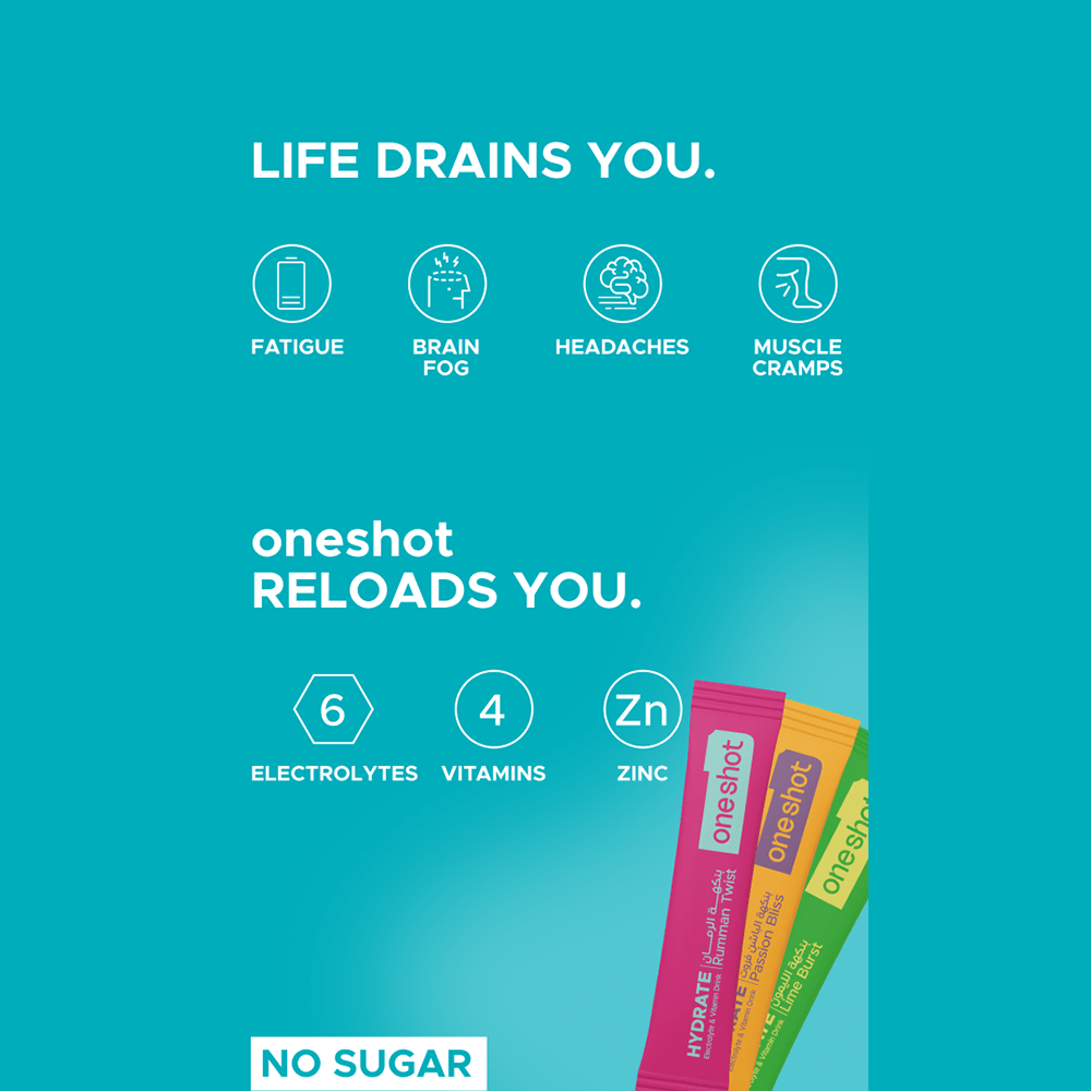 Oneshot Hydrate Electrolyte &amp; Vitamin Drink Mix Variety Pack (30 Sticks) - Beauty Tribe