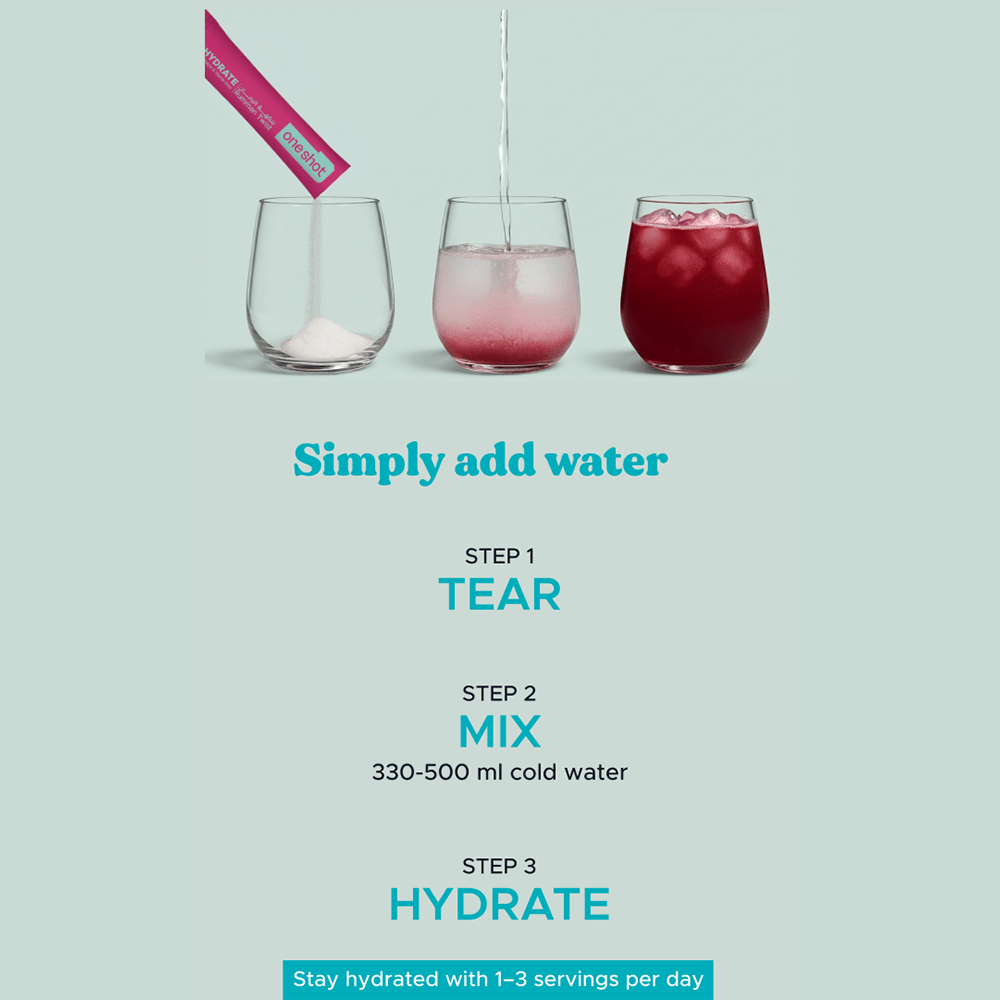 Oneshot Hydrate Electrolyte &amp; Vitamin Drink Mix Variety Pack (30 Sticks) - Beauty Tribe