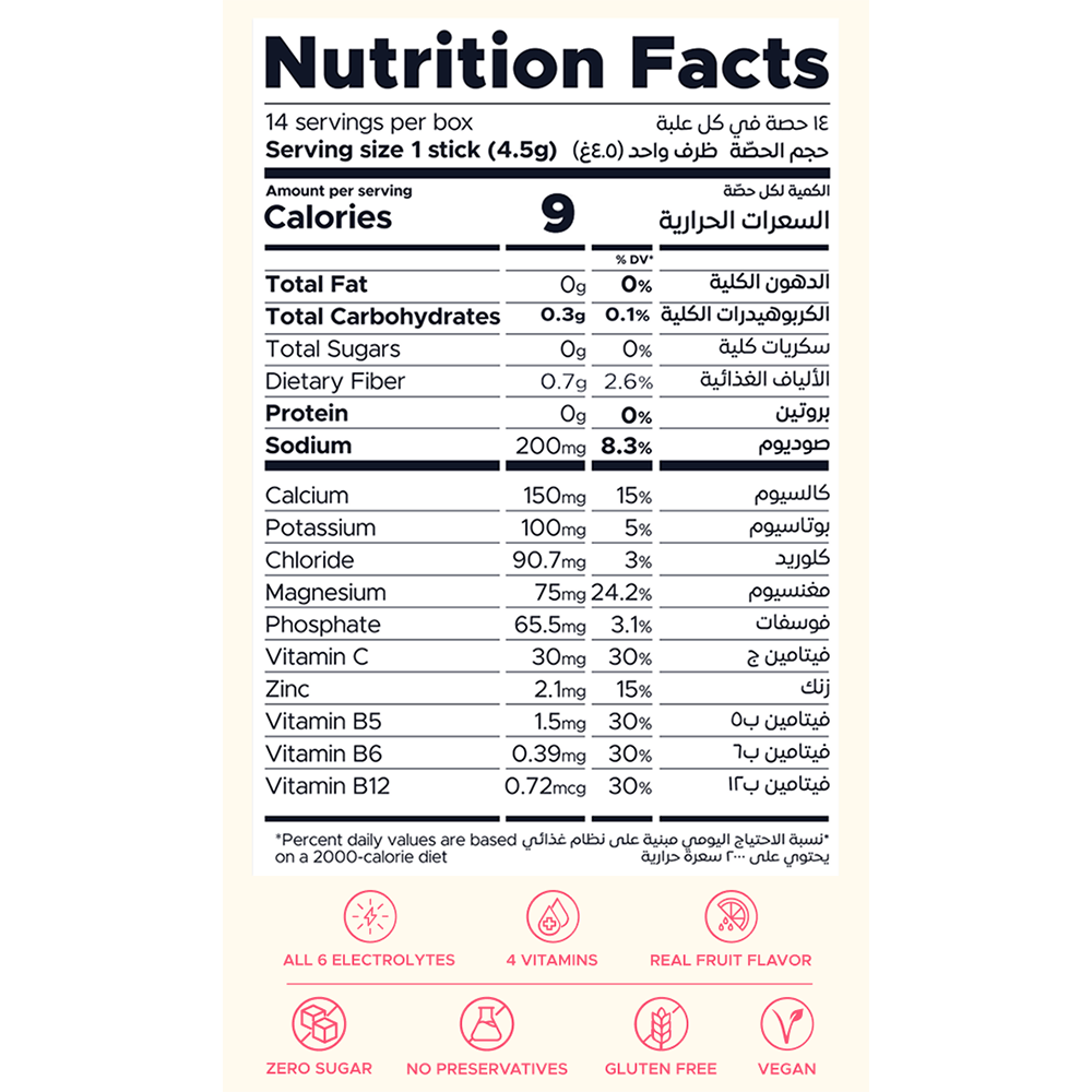 Oneshot Hydrate Electrolyte &amp; Vitamin Drink Mix White Peach (14 Sticks) - Beauty Tribe