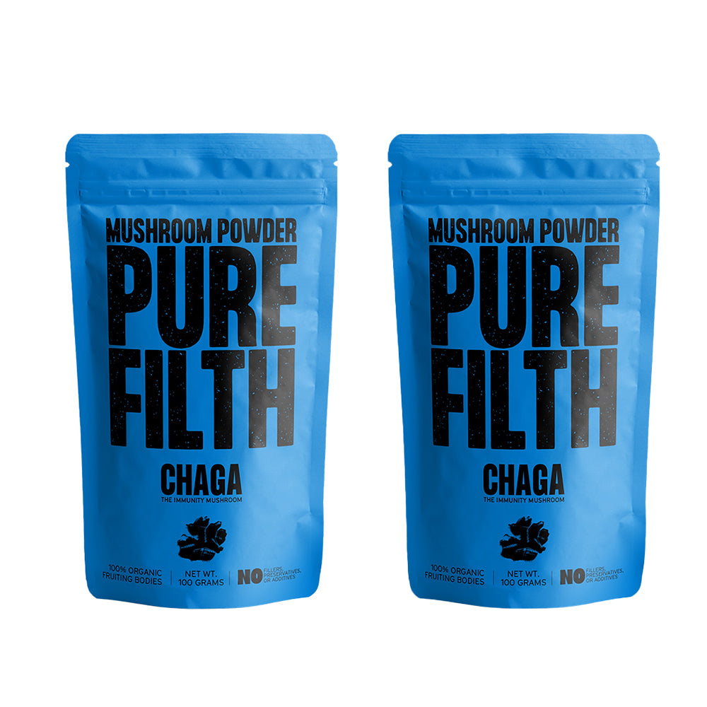 Pure Filth Chaga Mushroom Extract Powder 100g 2 Pack Set