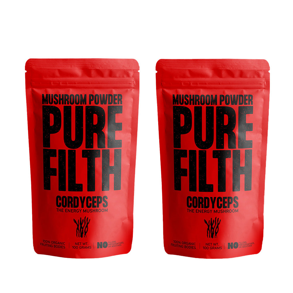 Pure Filth Cordyceps Mushroom Extract Powder 100g 2 Pack Set