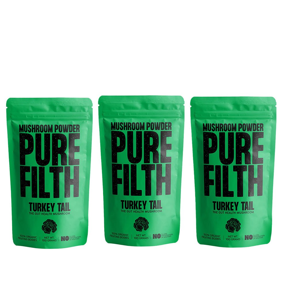 Pure Filth Turkey Tail Mushroom Extract Powder 100g 3 Pack Set - Beauty Tribe
