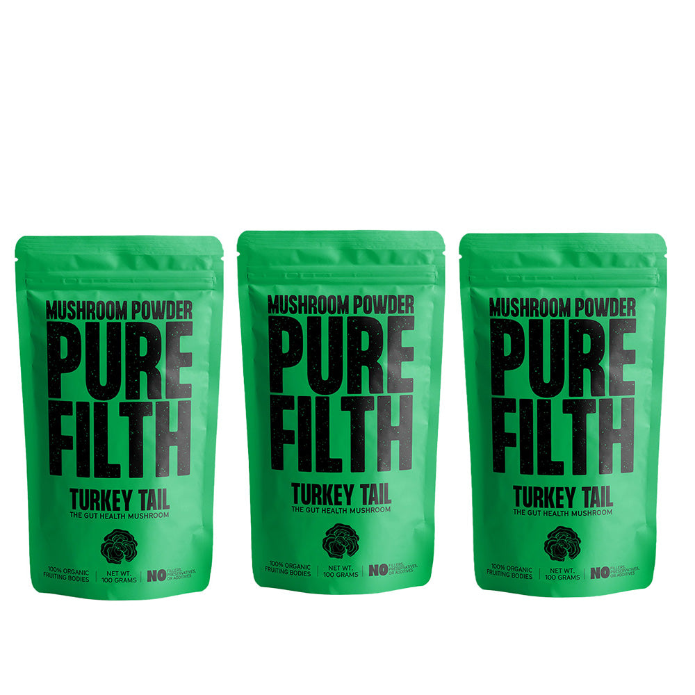 Pure Filth Turkey Tail Mushroom Extract Powder 100g 3 Pack Set