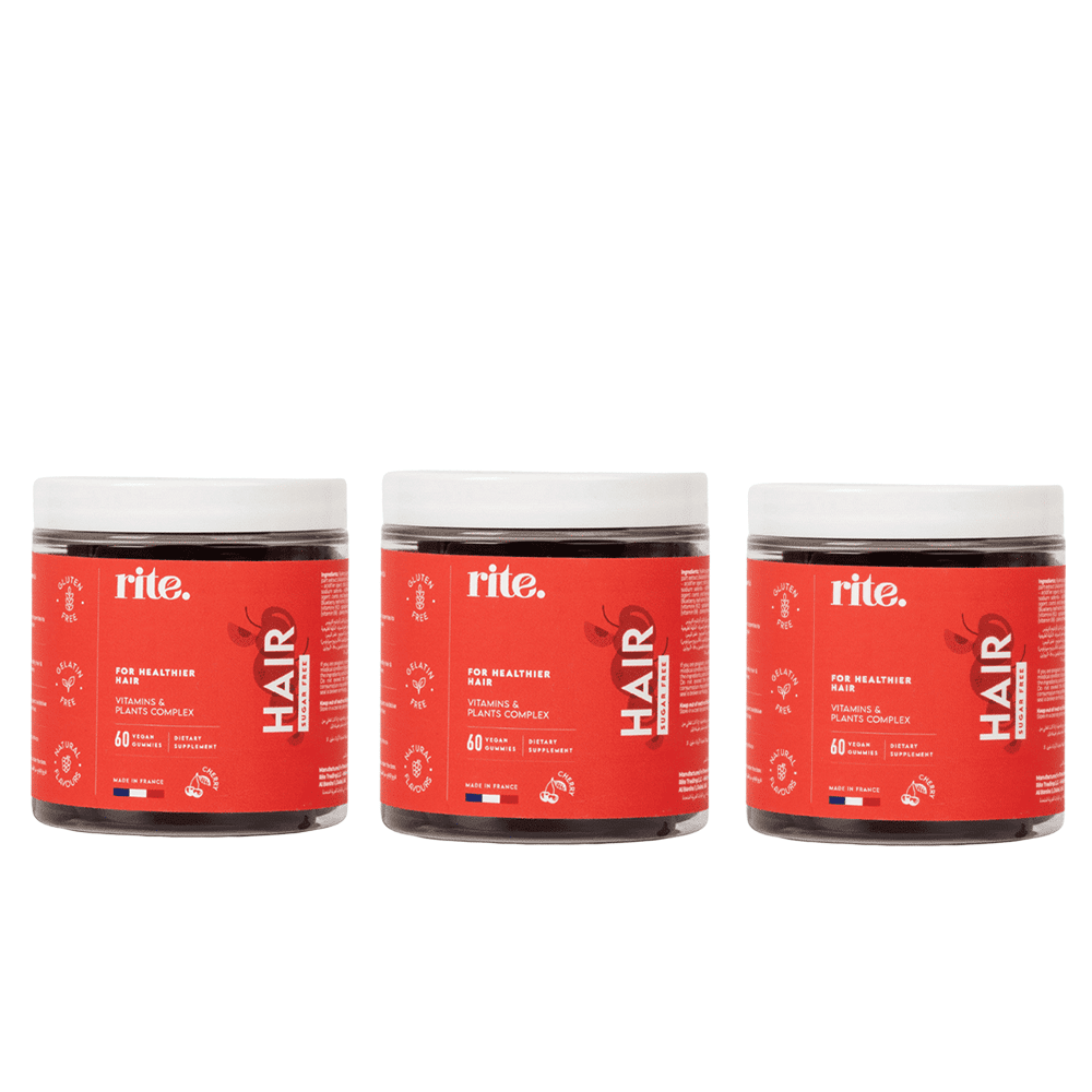 Rite Gummies HAIR sugar - free vitamin Gummies 3 Pack Set - Beauty Tribe