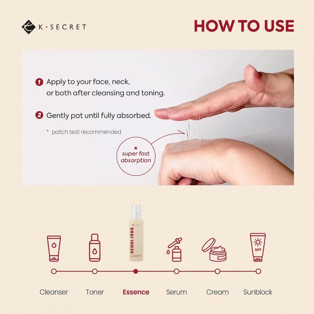 SEOUL 1988 Essence - Snail Mucin 97% + Rice 100ml - Beauty Tribe