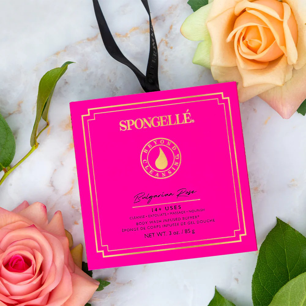 Spongelle Daisy Collection Bulgarian Rose Body Wash Infused Buffer 85 g (14+Uses) - Beauty Tribe