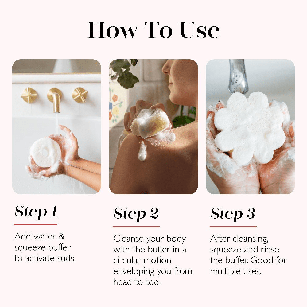 Spongelle Daisy Collection Grapefruit Cassis Body Wash Infused Spongette 50 g (7+ Uses) - Beauty Tribe